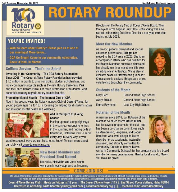 December 2023 Rotary ROUNDUP